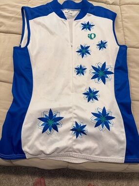 Pearl Izumi White and Royal Blue Cycling Jersey